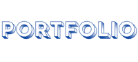 the word portfolio on a black background