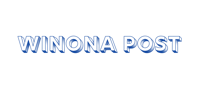 winona post logo on a black background