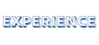 the word experience on a black background